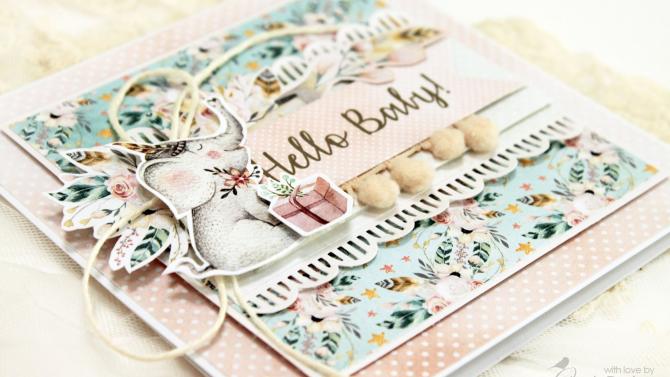 Image of 'Hello Baby' Handmade Card