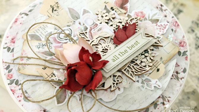 und 'All The Best' Vintage Style Handmade Card