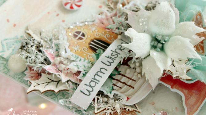 Image of Sweet Mint Gingerbread Handmade Christmas Card