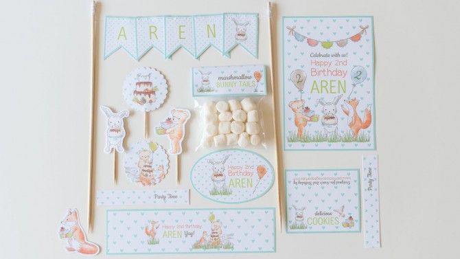 und Personalised Paper Party Decoration Kit - Printed