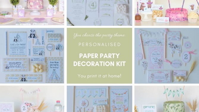 und Personalised Paper Party Decoration Kit - Online